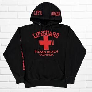 Lifeguard Pismo Beach Hoodie Sweatshirt Sz Small Black Central Coast California